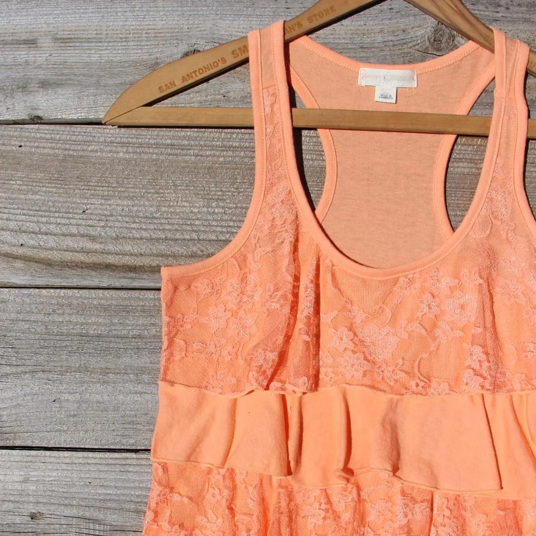 Spool Basics Ruffle Tank in Peach