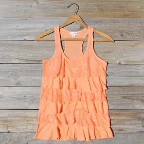 Spool Basics Ruffle Tank in Peach