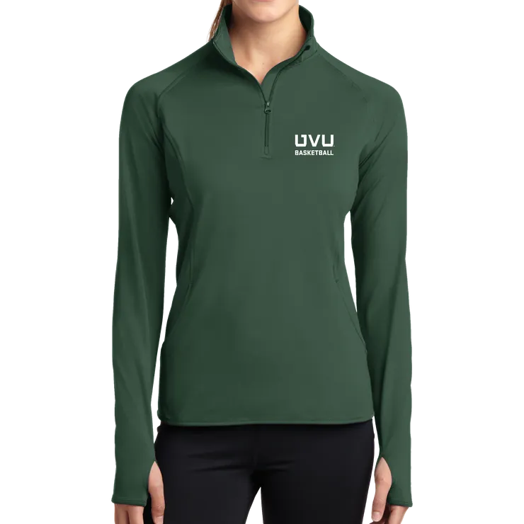 Sport-Tek Ladies Sport-Wick Stretch 1/2-Zip Pullover - UVU Basketball