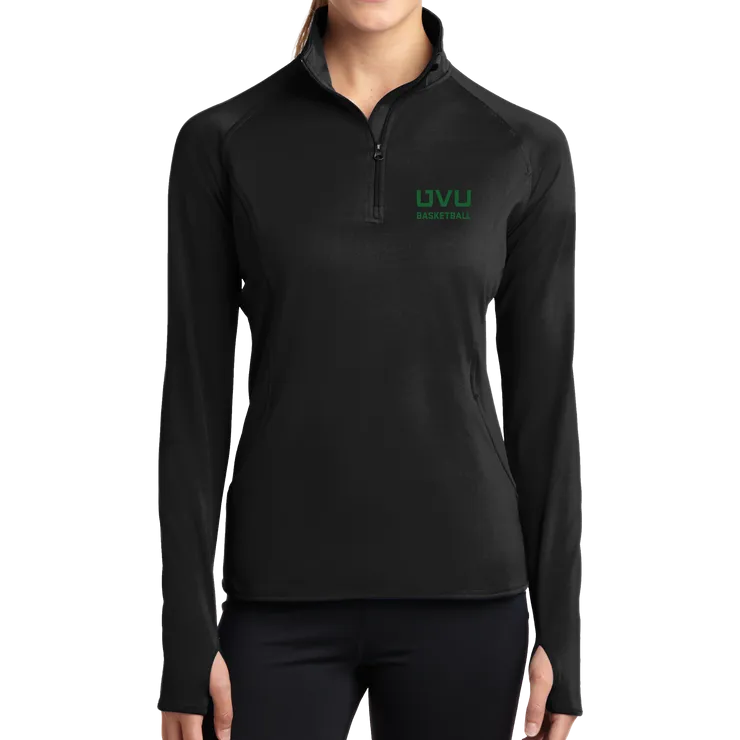 Sport-Tek Ladies Sport-Wick Stretch 1/2-Zip Pullover - UVU Basketball