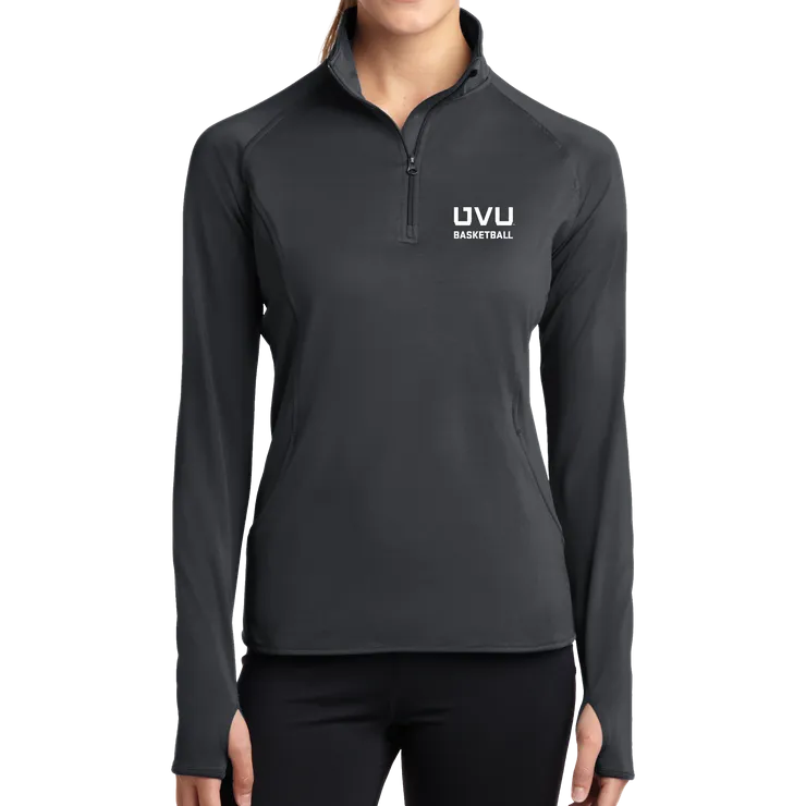 Sport-Tek Ladies Sport-Wick Stretch 1/2-Zip Pullover - UVU Basketball