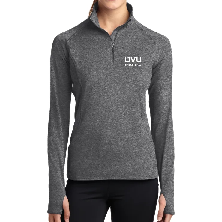 Sport-Tek Ladies Sport-Wick Stretch 1/2-Zip Pullover - UVU Basketball