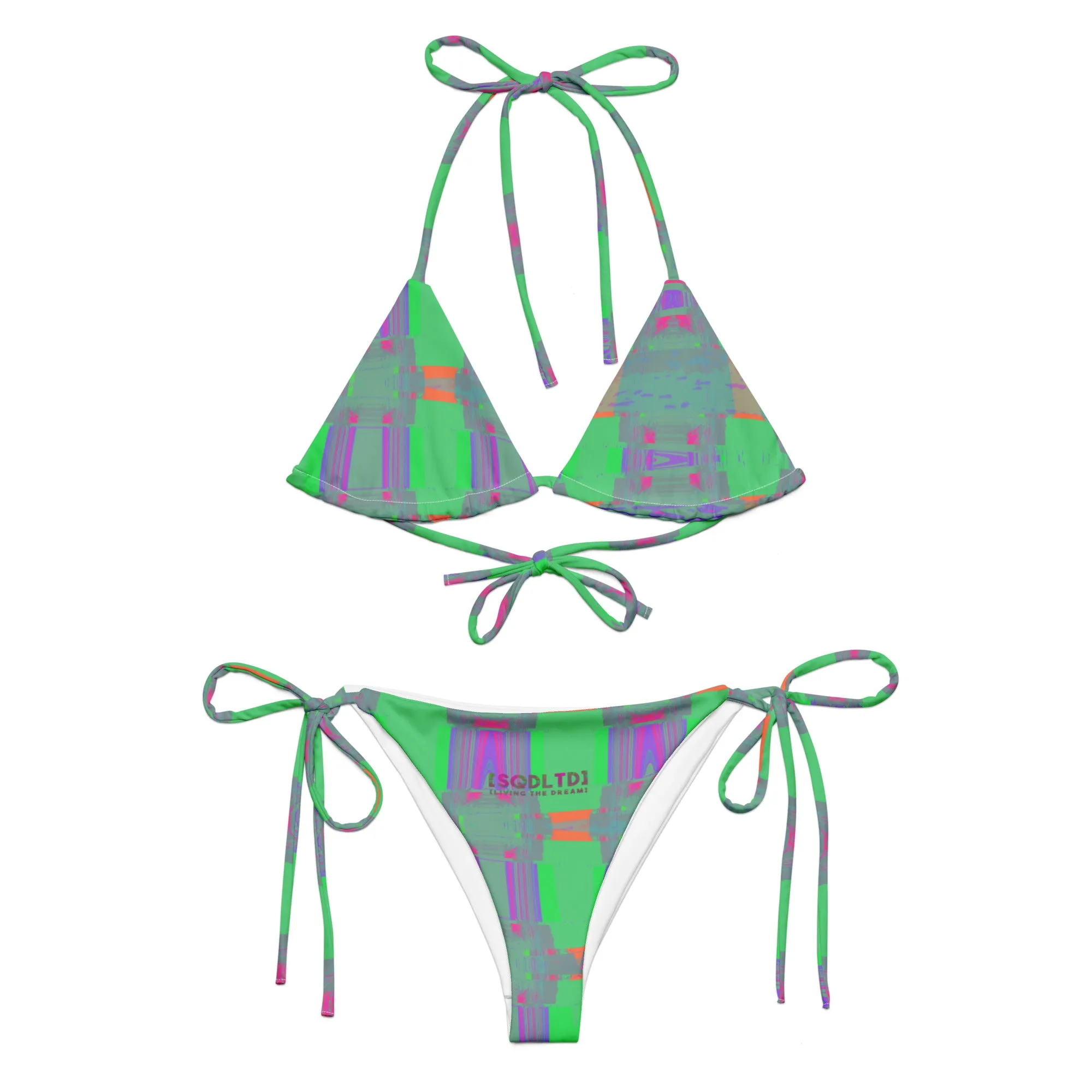 Sqdltd SU23 AOP recycled string bikini Serpent