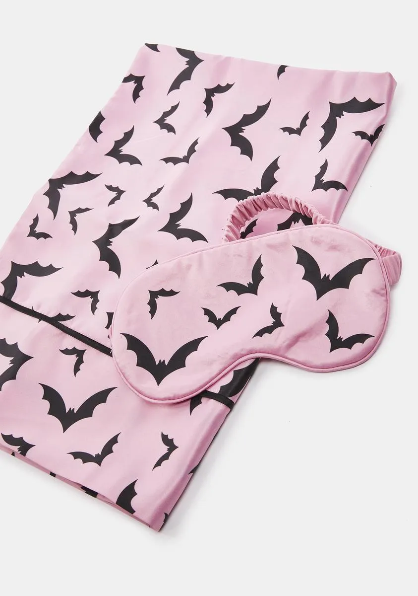 Sweet Bat Behavior Eye Mask And Pillowcase Set-