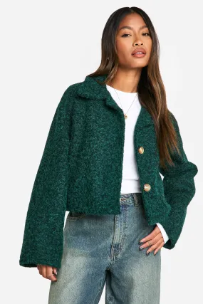 Textured Wool Look Collar Jacket