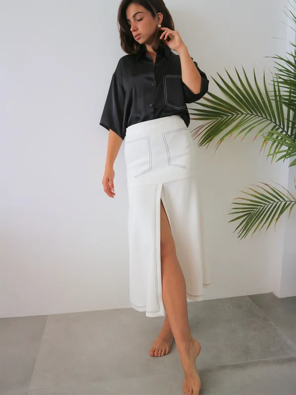 The Slit Skirt - White