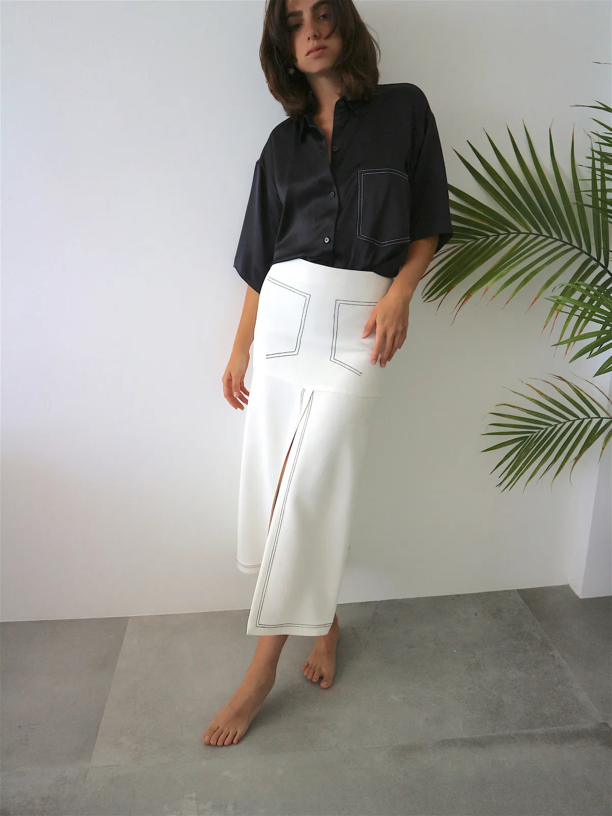 The Slit Skirt - White