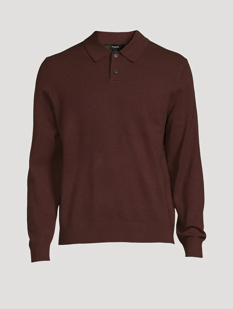 THEORY Wool And Cashmere Polo Shirt