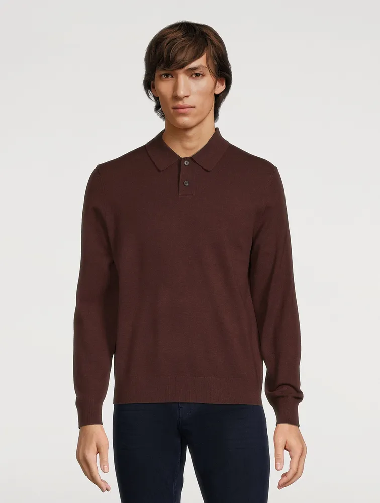 THEORY Wool And Cashmere Polo Shirt