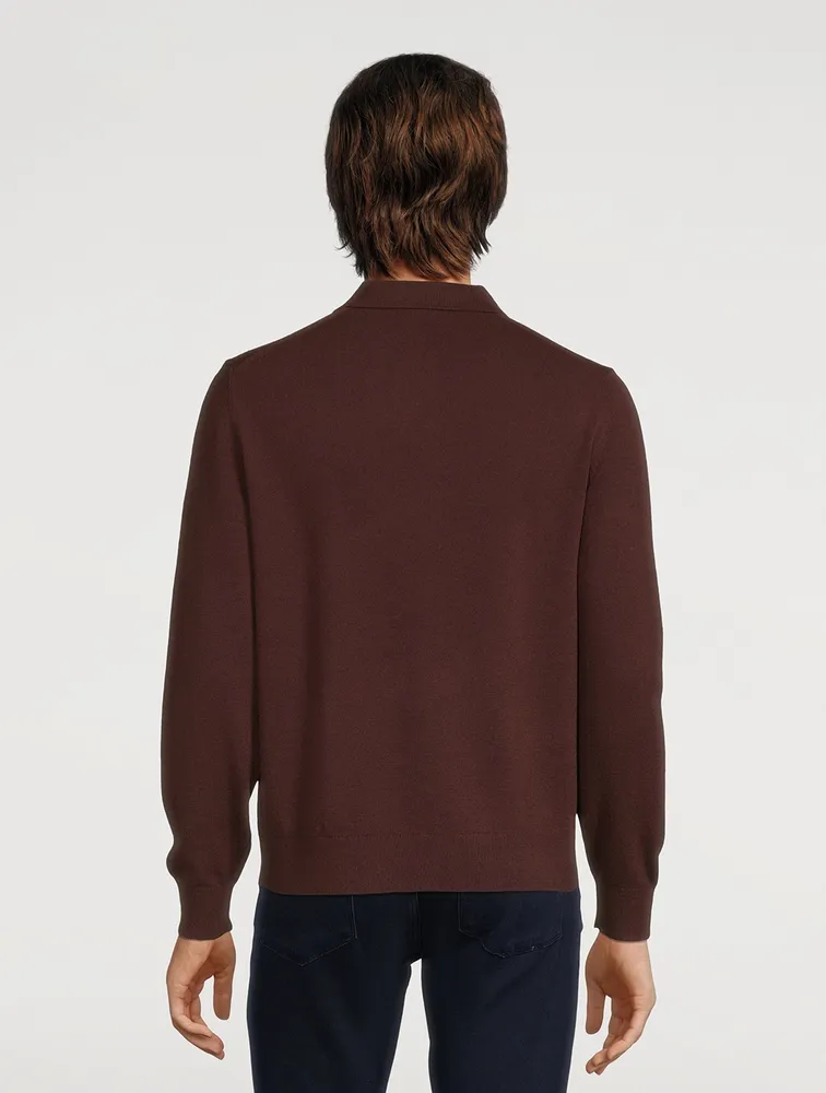 THEORY Wool And Cashmere Polo Shirt