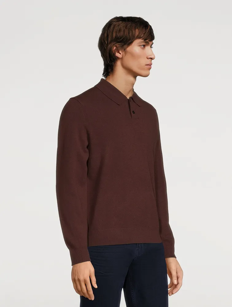 THEORY Wool And Cashmere Polo Shirt