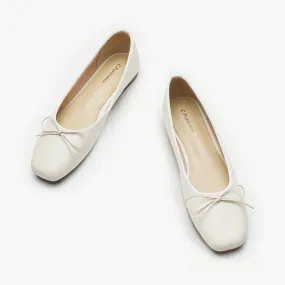 Tiny Bowknot Ballet Flats White