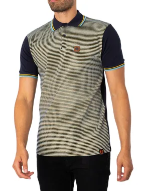 Trojan Birdseye Panel Polo Shirt - Navy