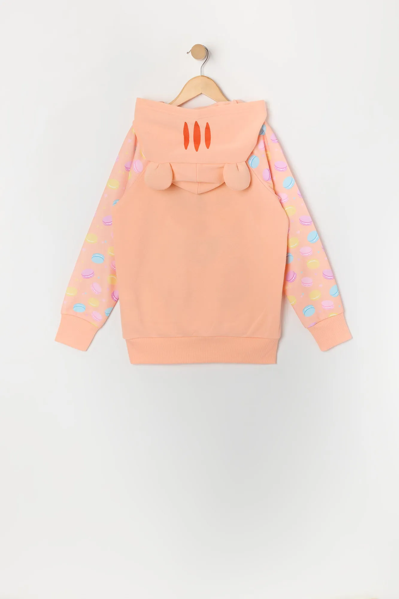 Urban Kids Girls Peach Tiger Character Hoodie