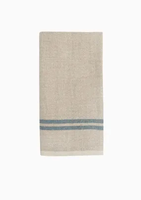 Vintage Linen Towels Set of 2 | Natural/Blue