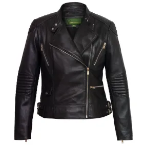 Wendy: Women's Black Leather Biker Jacket