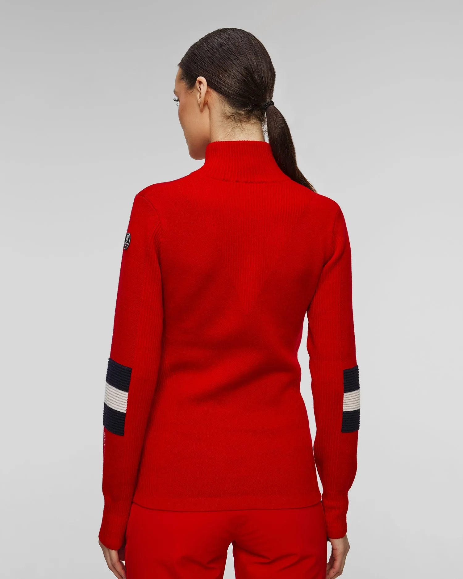 Women's red zip-up turtleneck We Norwegians Hafjell 1755-20