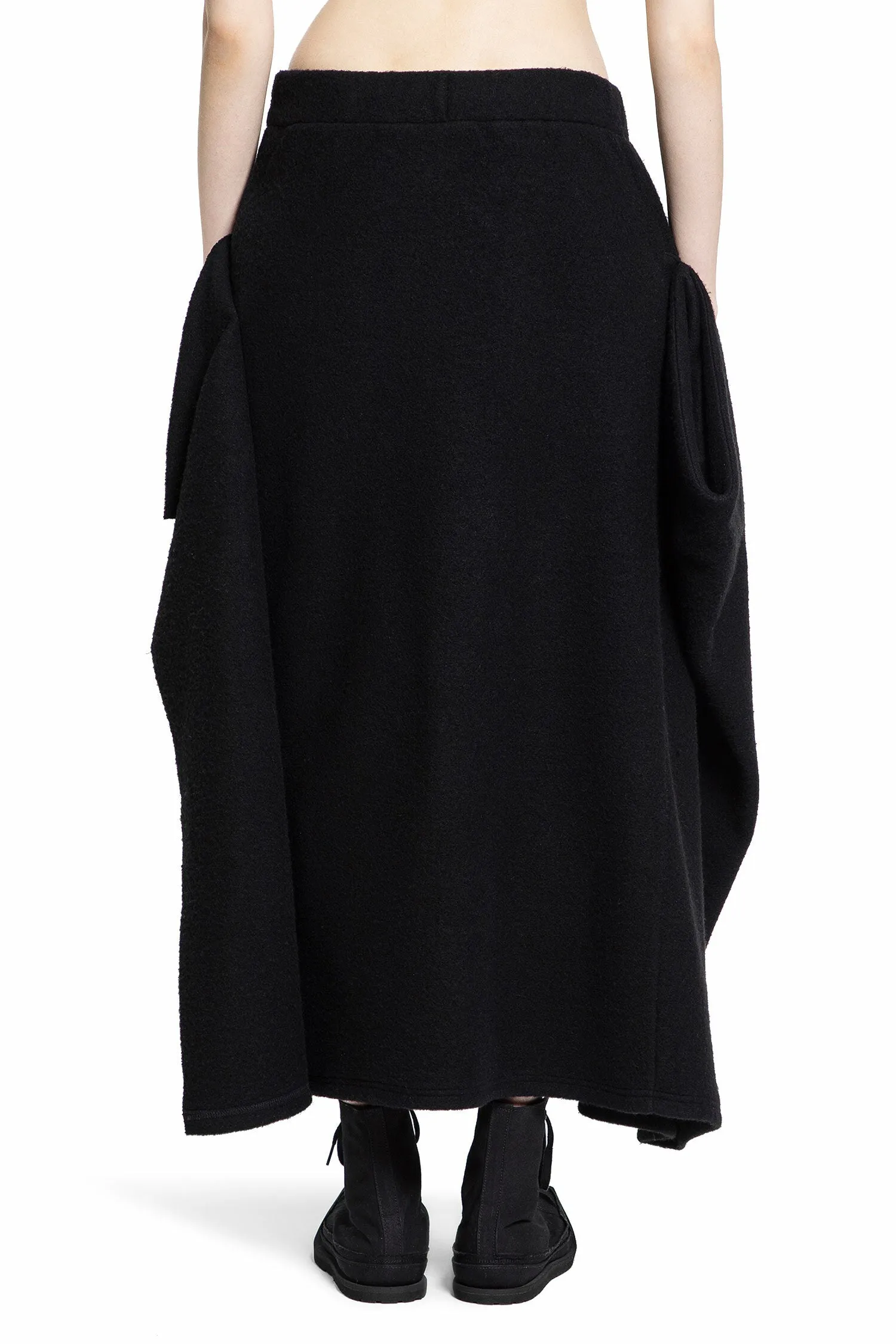 yohji yamamoto drape detail skirt