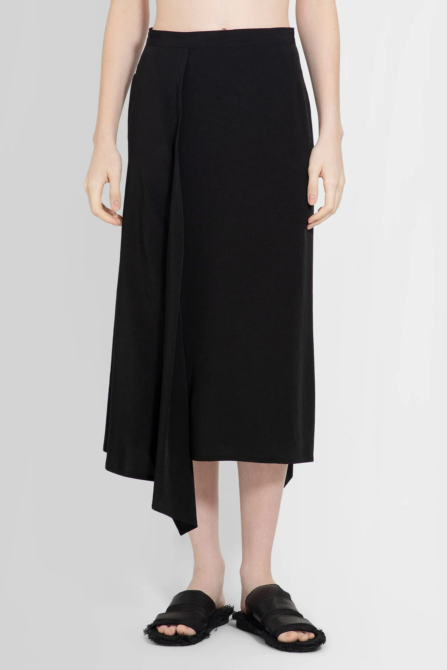 yohji yamamoto tucked skirt