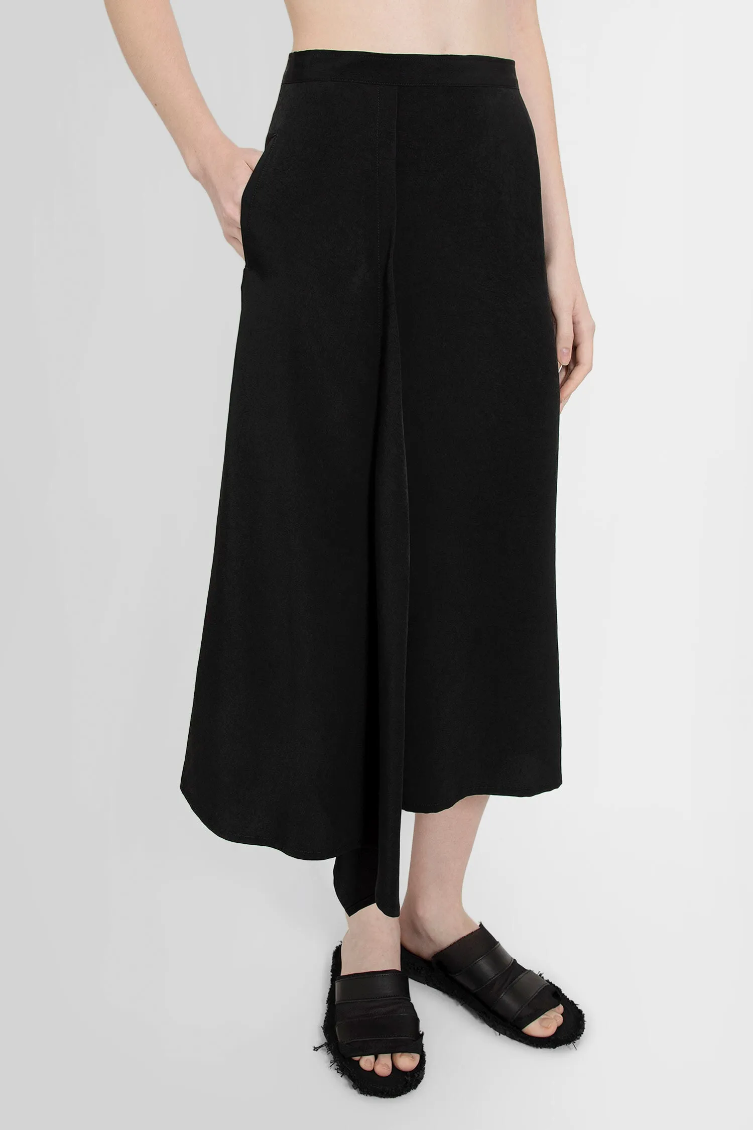 yohji yamamoto tucked skirt